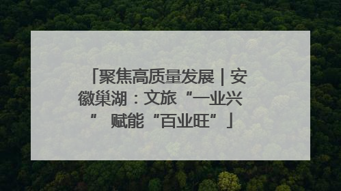 聚焦高质量发展｜安徽巢湖：文旅“一业兴” 赋能“百业旺”